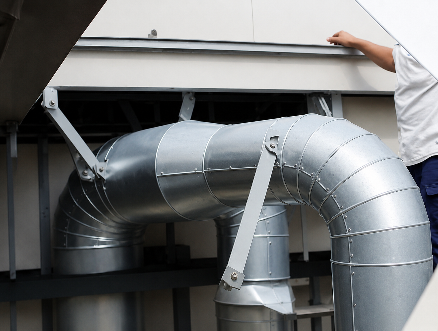 Gaine de ventilation en tôle galvanisée